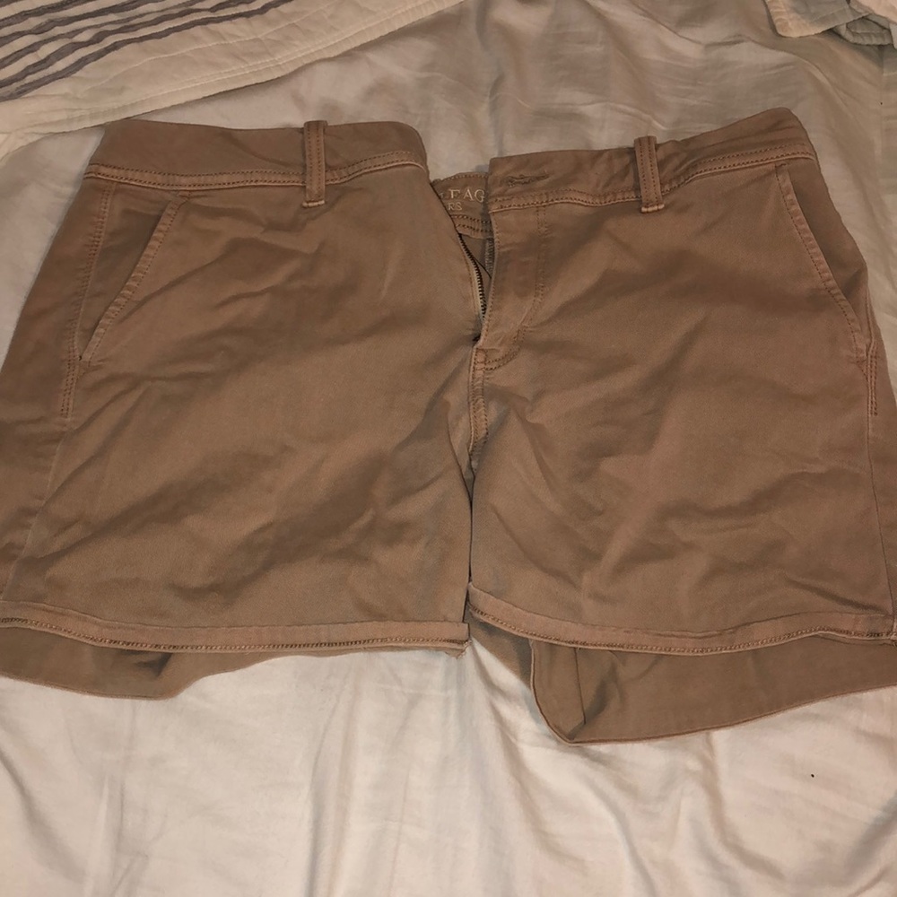American Eagle khaki midi shorts